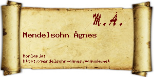 Mendelsohn Ágnes névjegykártya