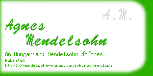 agnes mendelsohn business card
